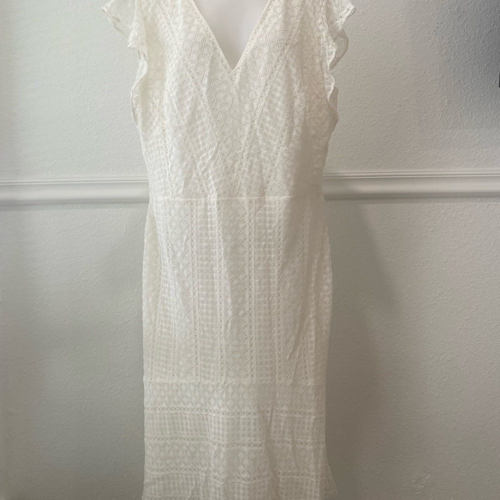 Ralph Lauren Cream Lace Midi Dress